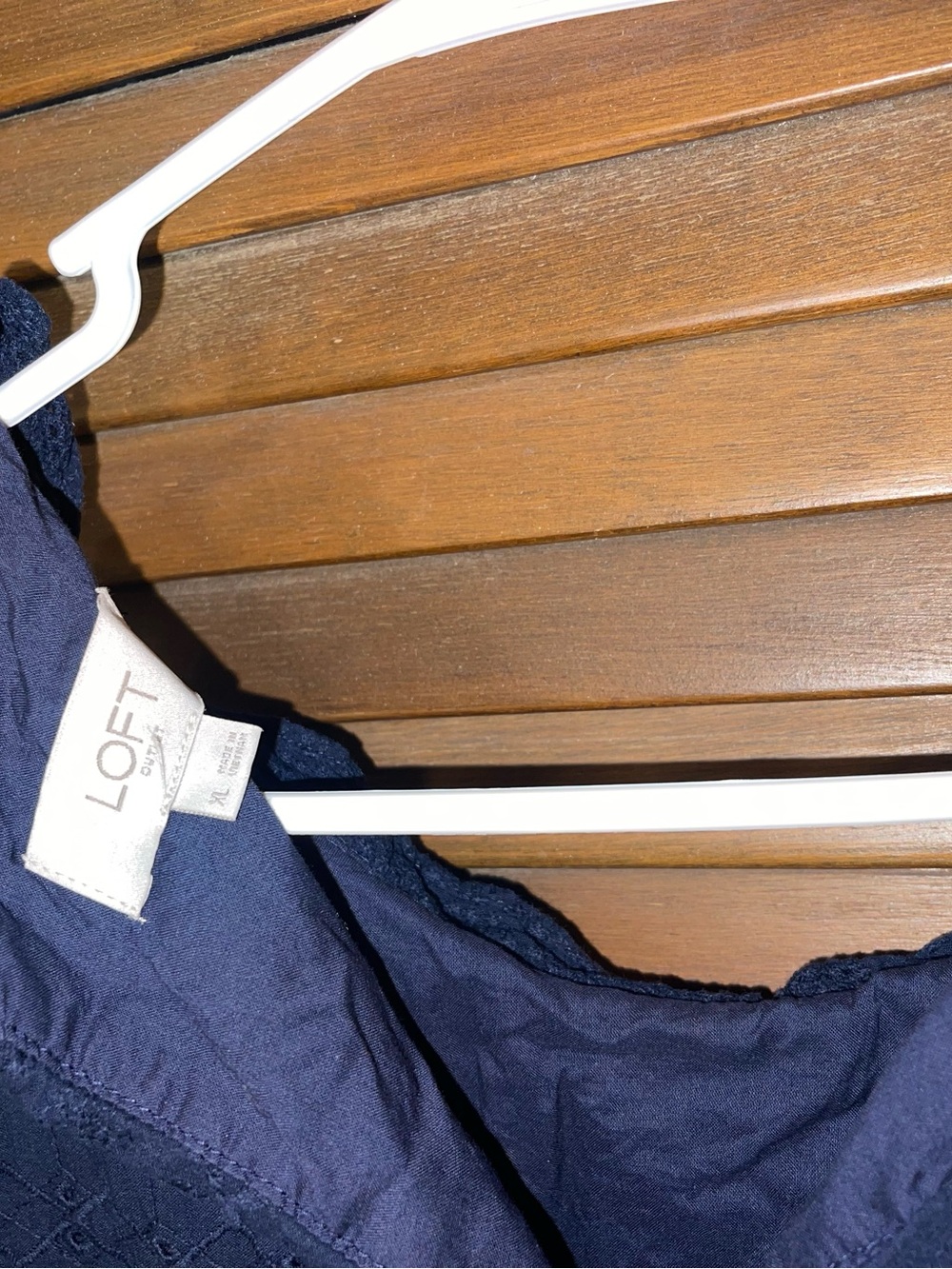 LOFT Navy Top with Textured Detail
